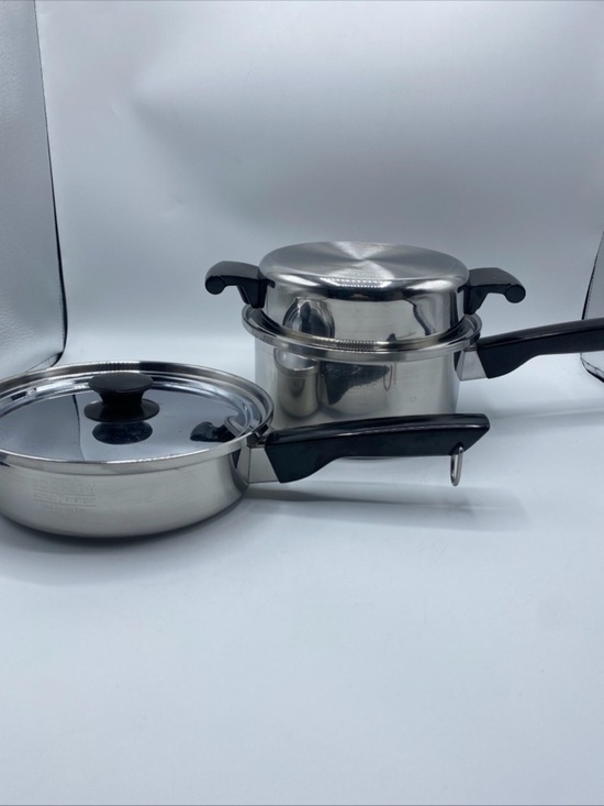 Ultrex Other - Society Sensi-Tone Cookware Ultrex 7 T304s Steamer Boiler 2 Pots Lid Stainless
